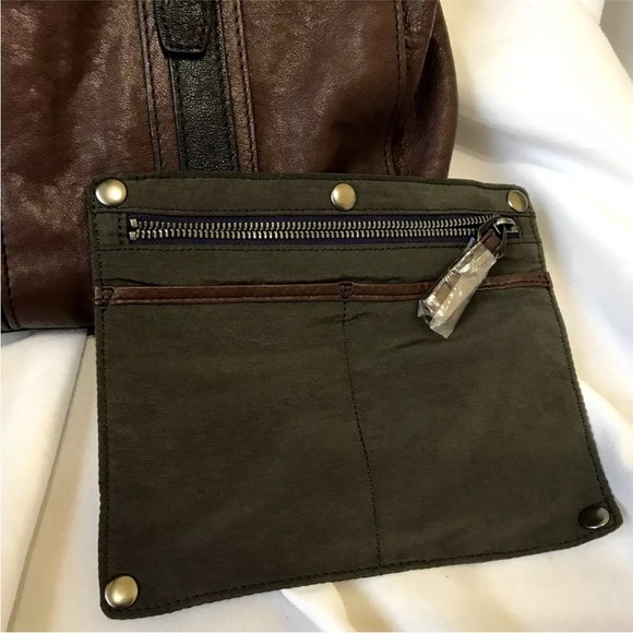 A.toy Geordon Handbag Italian lambskin Leather Tote & Pouch Brown Discontinued - Picture 7 of 15